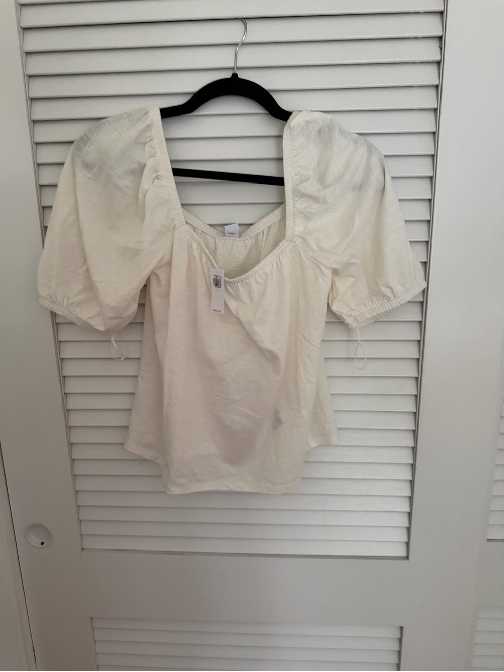 Old Navy Cream Puff Sleeve Square Neck Top